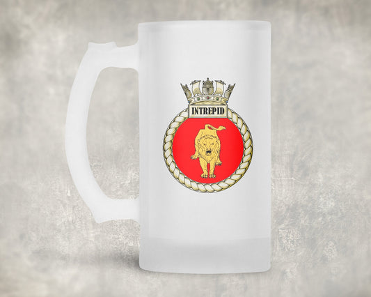 HMS Intrepid - Frosted Stein/Tankard/Beer Mug - Frosted Stein/Tankard/Beer Mug