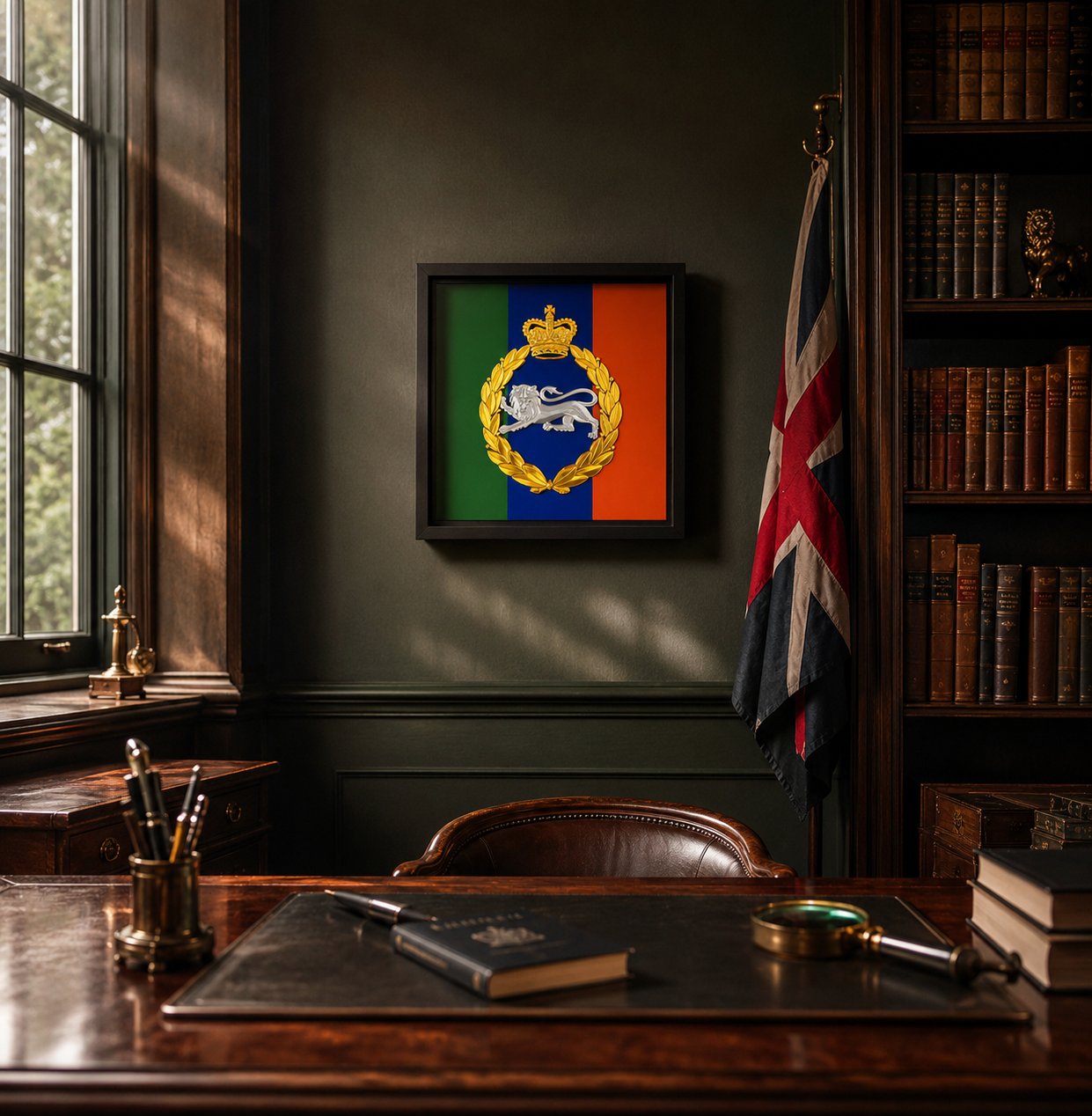 King's Own Royal Border Regiment Stable Belt Cap Badge Display Frame | Officially Licensed
