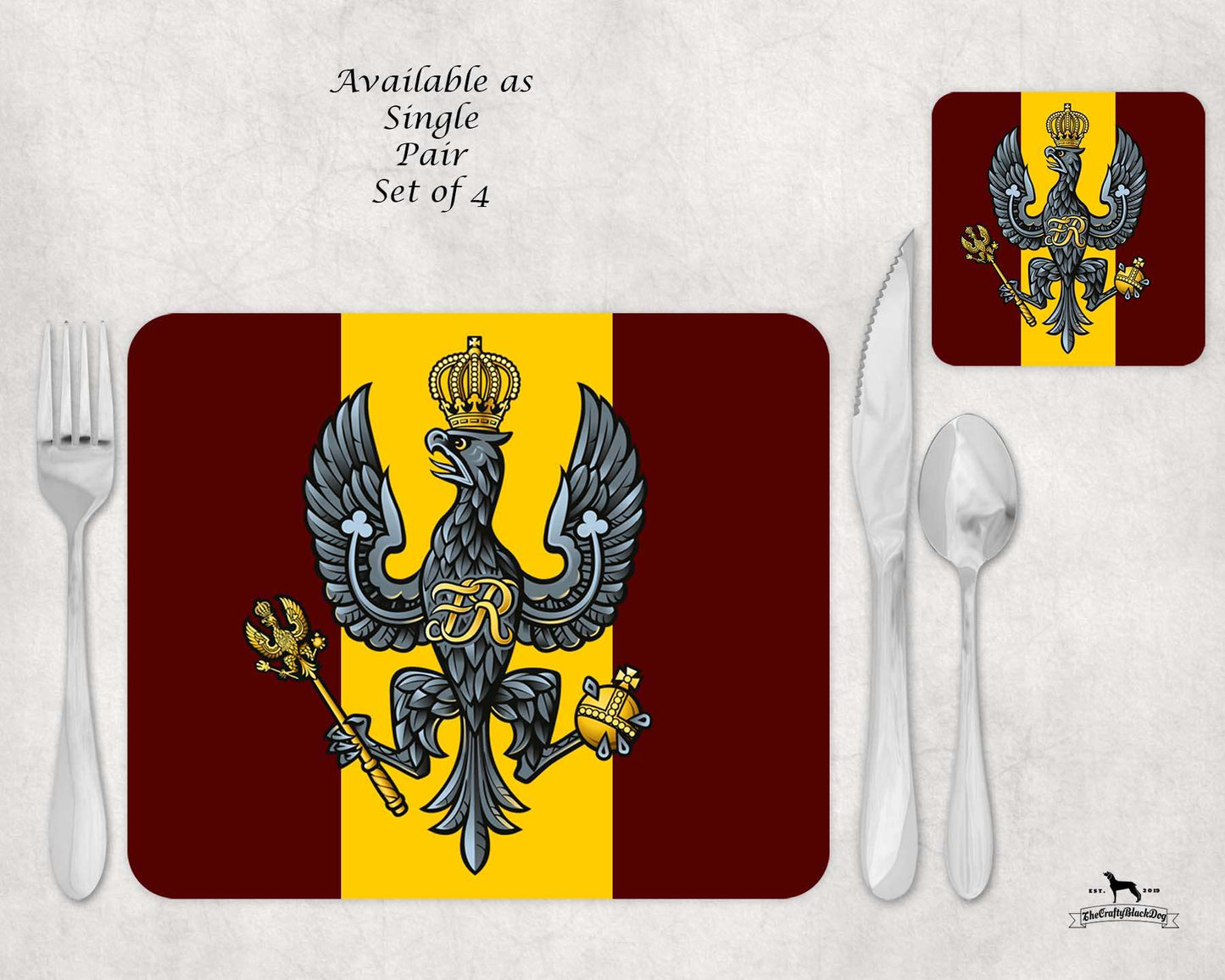 King's Royal Hussars - Placemat &amp; Coaster Set
