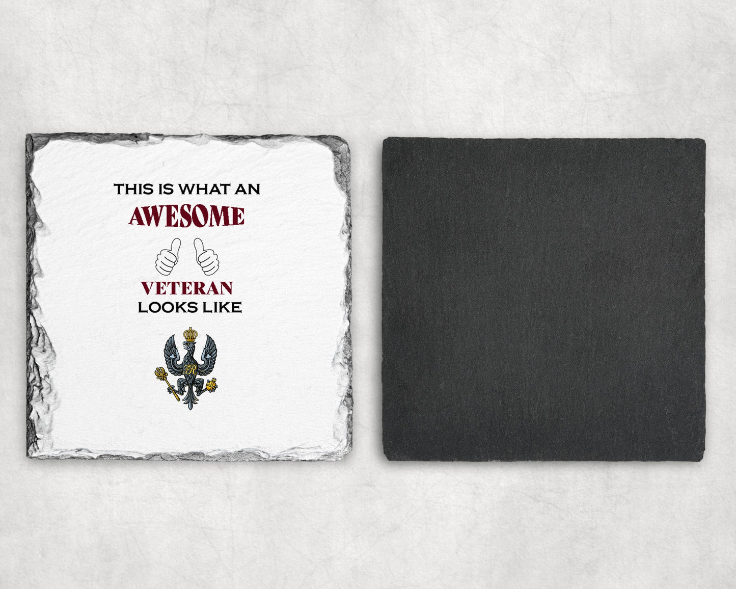 King's Royal Hussars - Veteran - Slate Coaster