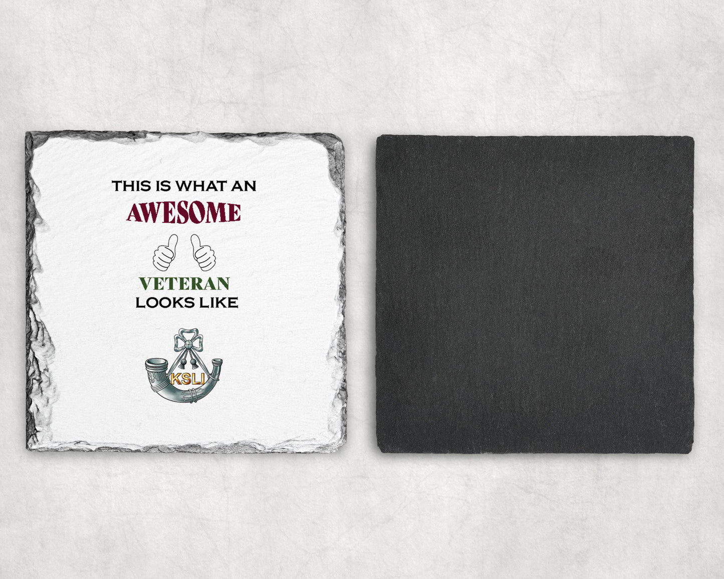 King's Shropshire Light Infantry - Veteran - Slate Coaster