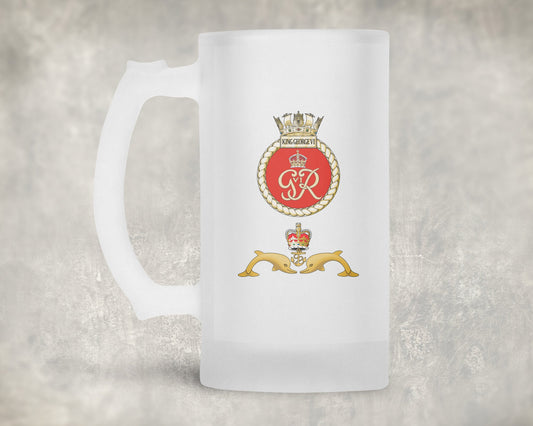 HMS King George VI - Frosted Stein/Tankard/Beer Mug - Frosted Stein/Tankard/Beer Mug