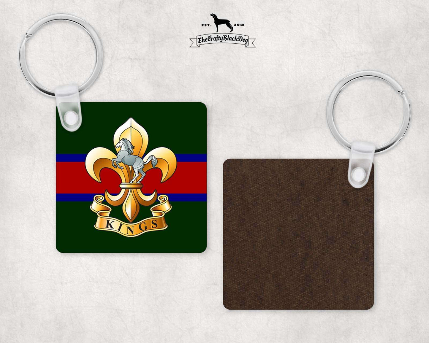 Kings Regiment - Square Key Ring