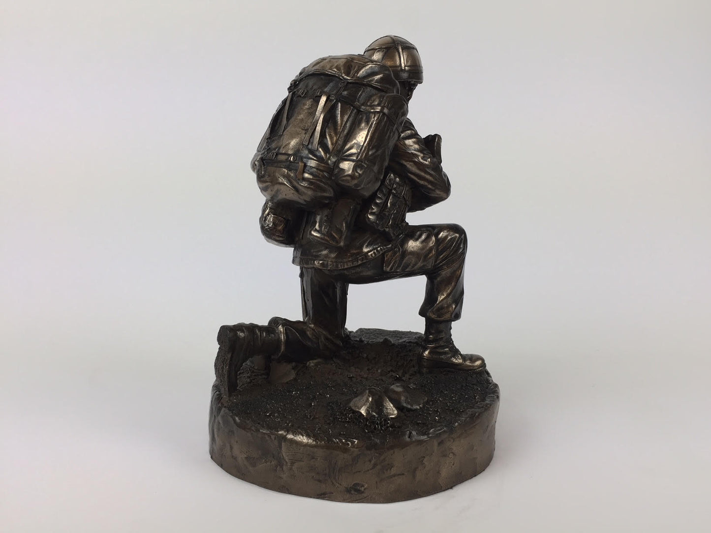 British Kneeling Soldier Cold Cast Bronze Military Statue | Handmade in England