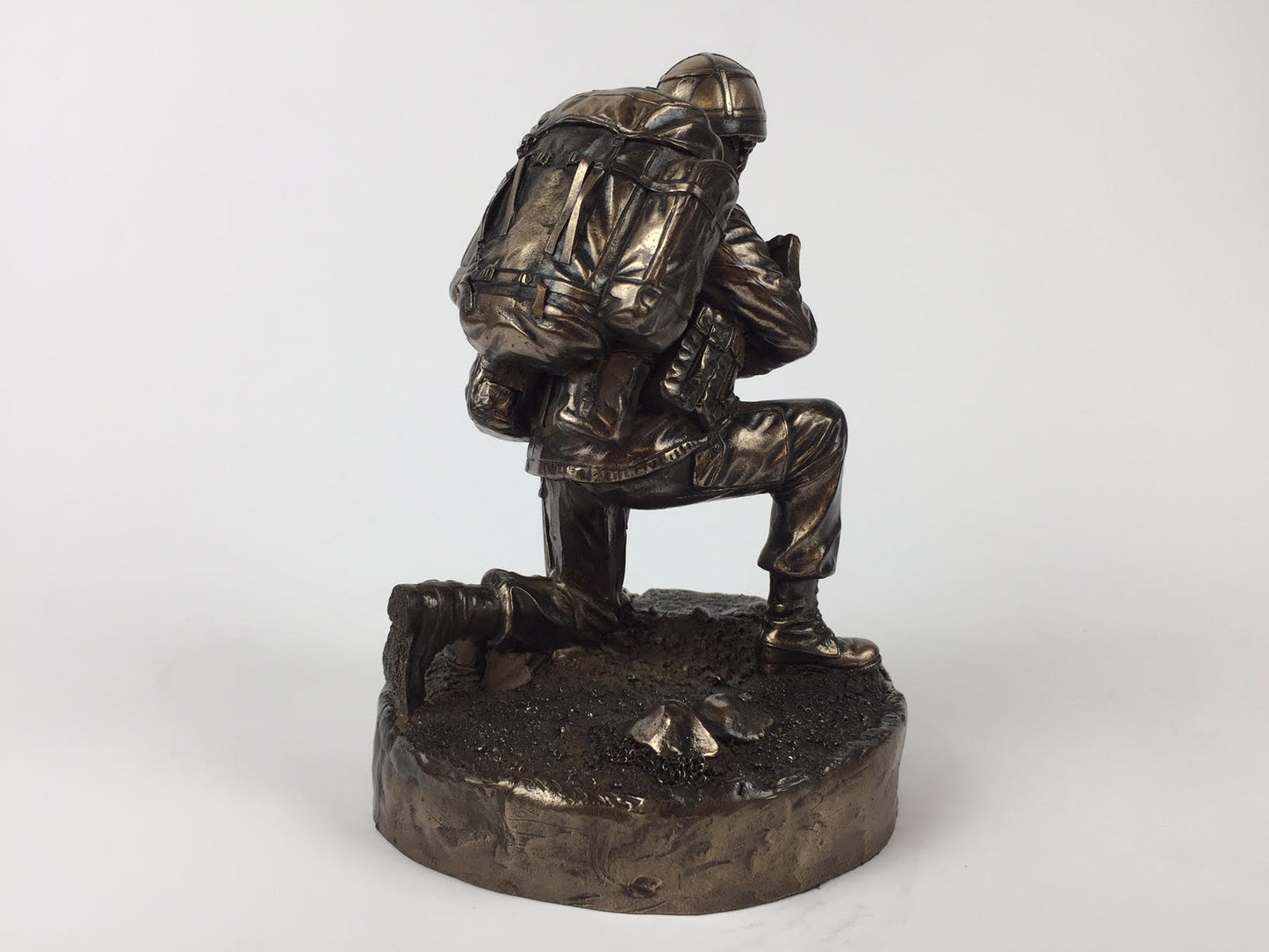 British Kneeling Soldier Cold Cast Bronze Military Statue | Handmade in England