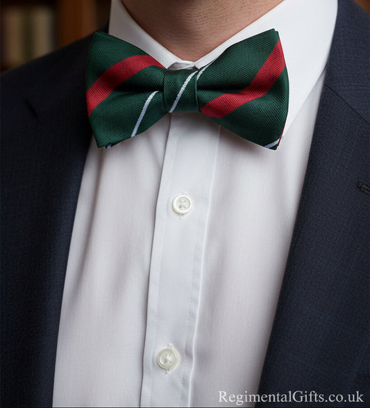 The Light Infantry (LI) Striped Pre-Tied Polyester Bow Tie