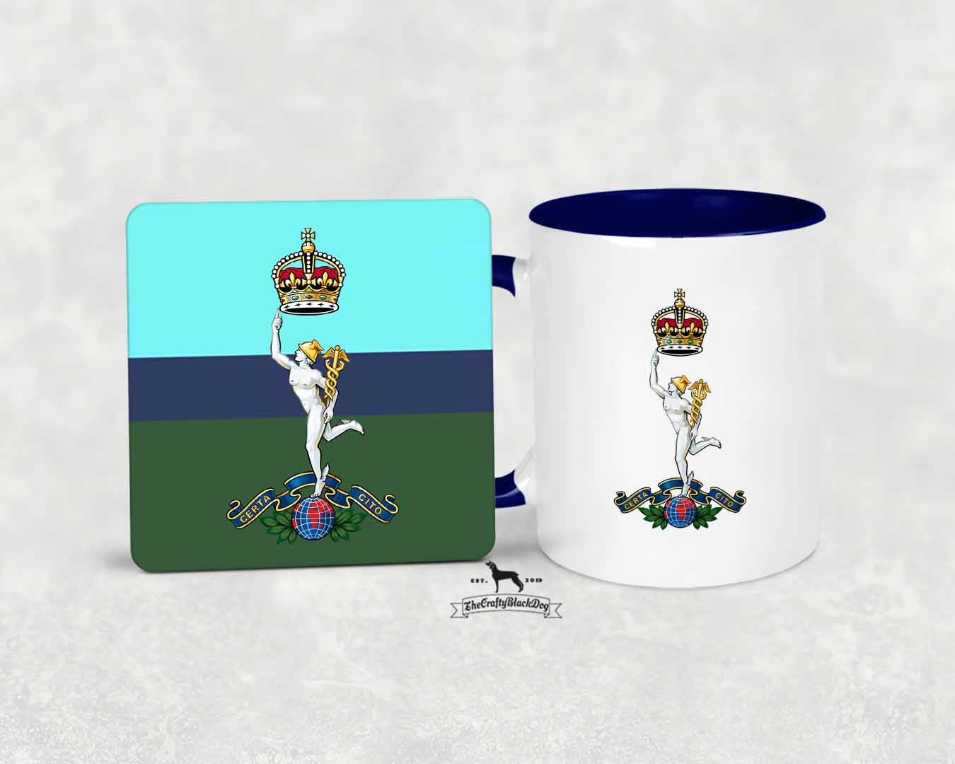 Royal Corps of Signals - MUG &amp; COASTER SET (New King's Crown)