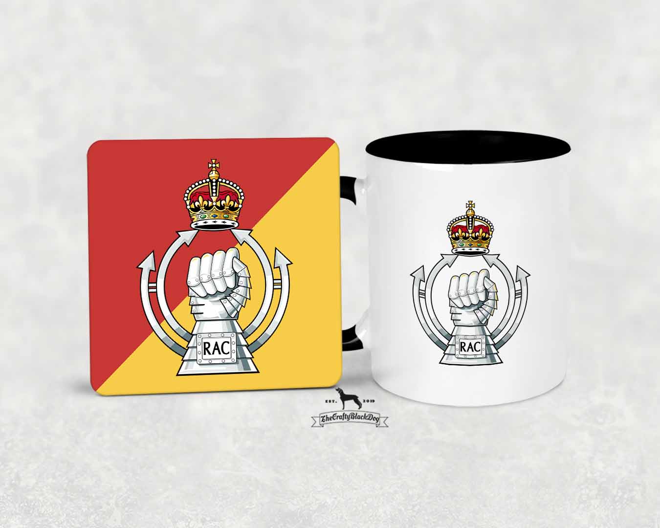 Royal Armoured Corps - MUG &amp; COASTER SET (New King's Crown)
