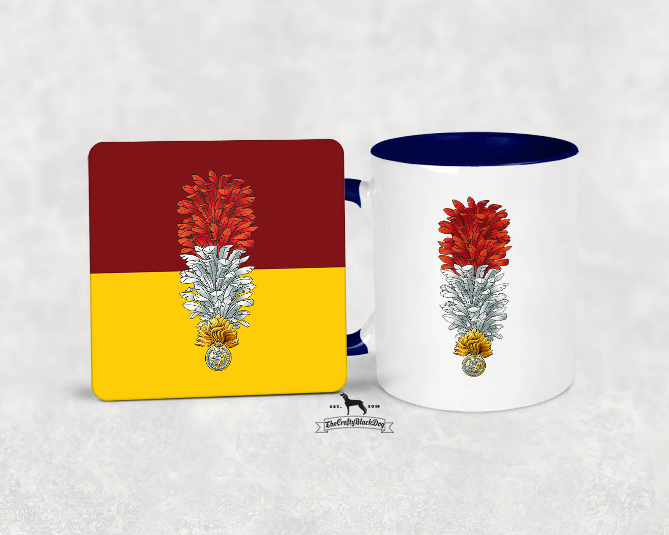 Royal Regiment of Fusiliers Hackle - MUG and COASTER SET KC