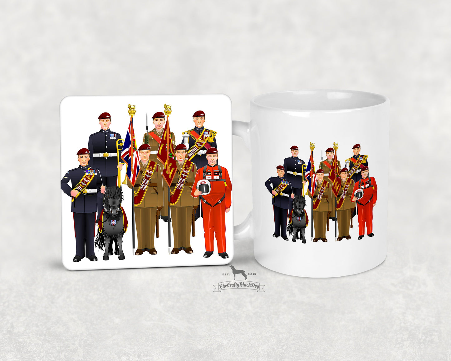 Parachute Regiment Cap Badge  - Uniform Mug and Coaster