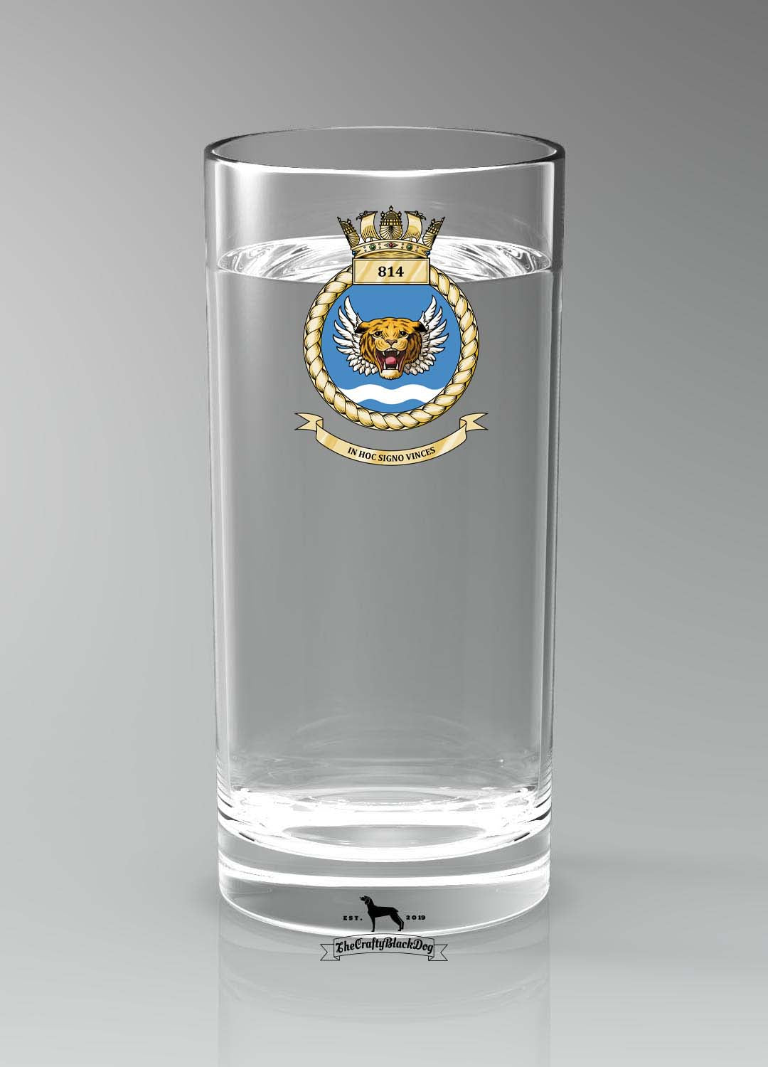 814 Naval Air Squadron - Straight Gin/Mixer/Water Glass