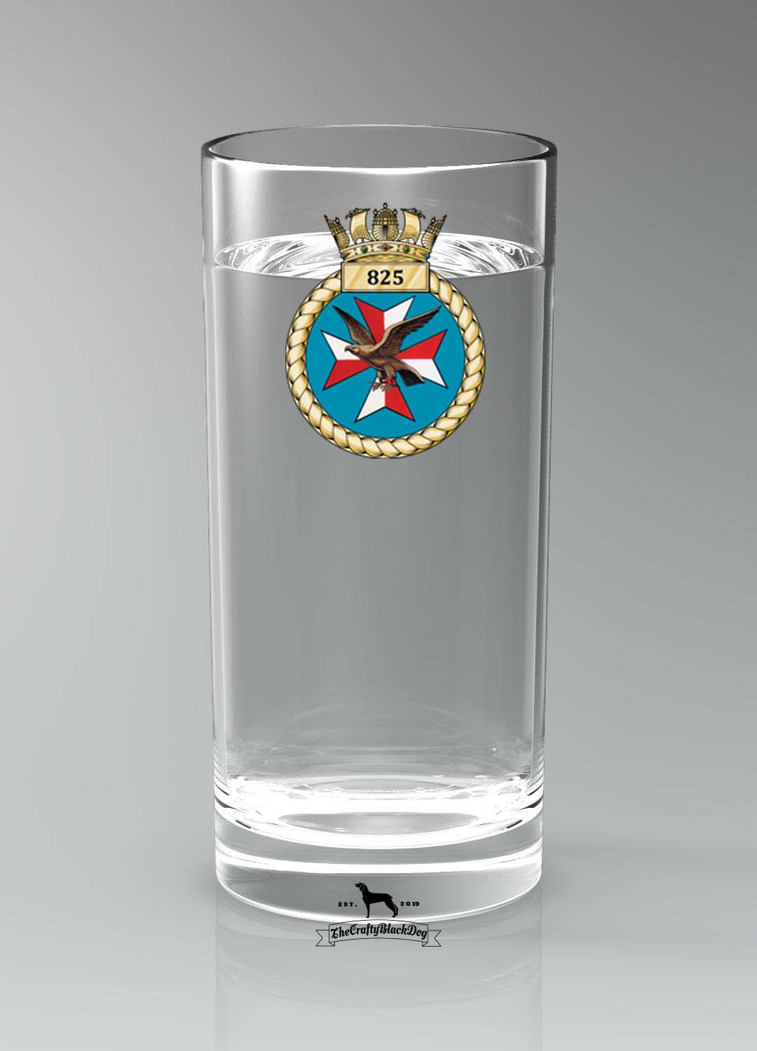 825 Naval Air Squadron - Straight Gin/Mixer/Water Glass