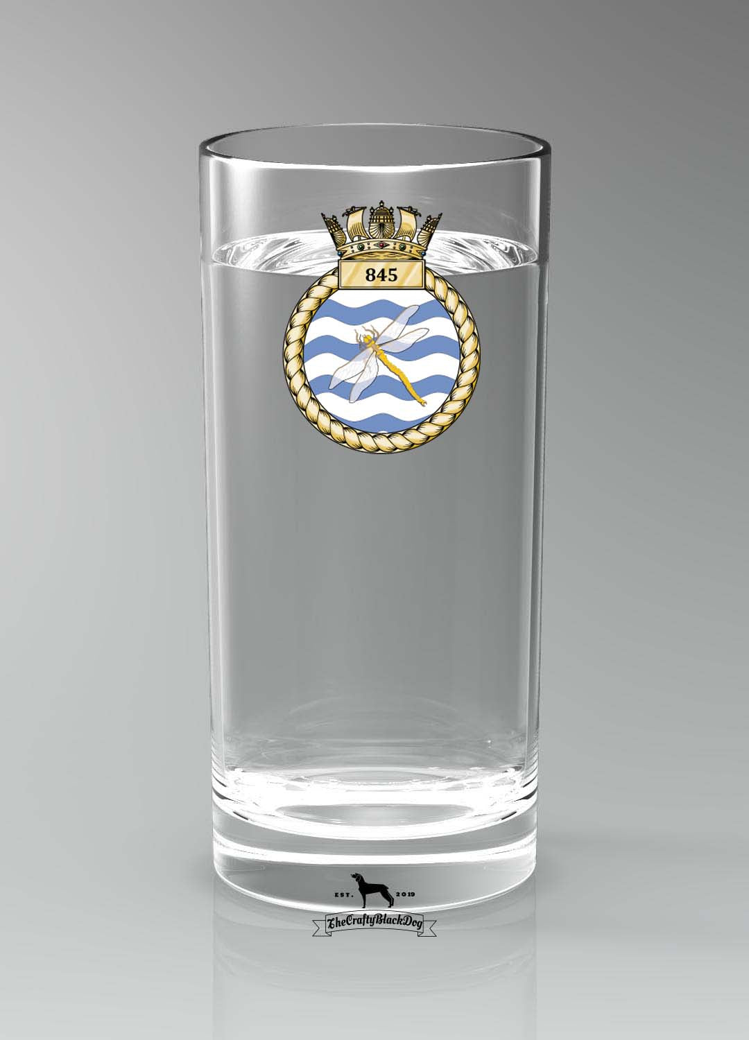 845 Naval Air Squadron - Straight Gin/Mixer/Water Glass