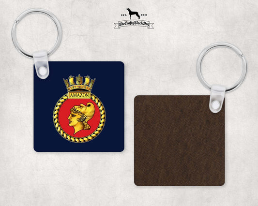 HMS Amazon – Square Key Ring