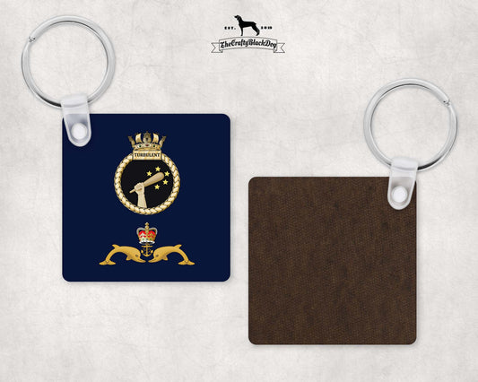 HMS Turbulent - Square Key Ring