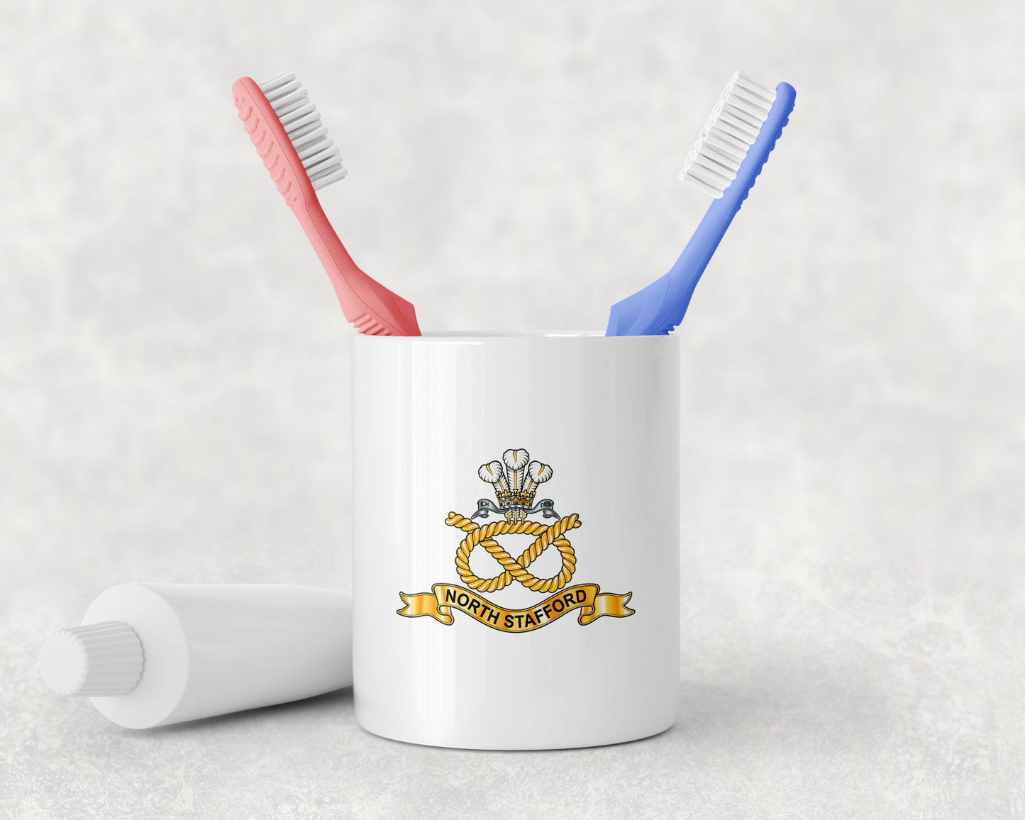 North Staffordshire Regiment - Toothbrush Holder and Soap Dispenser