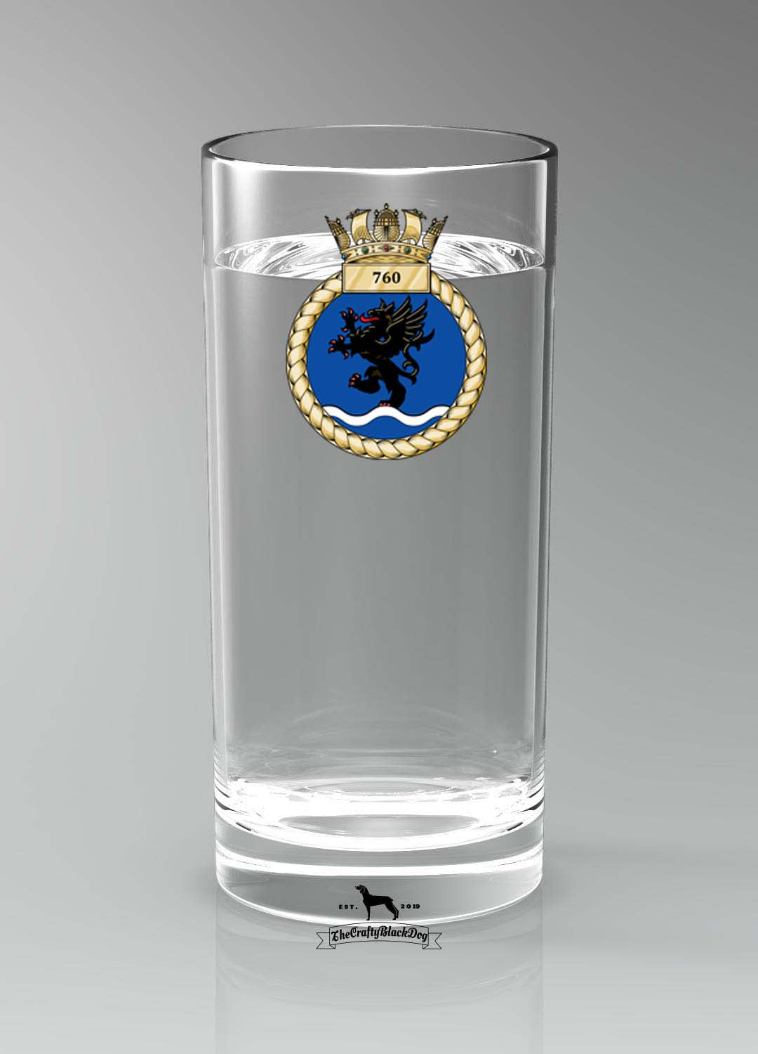 760 Naval Air Squadron - Straight Gin/Mixer/Water Glass