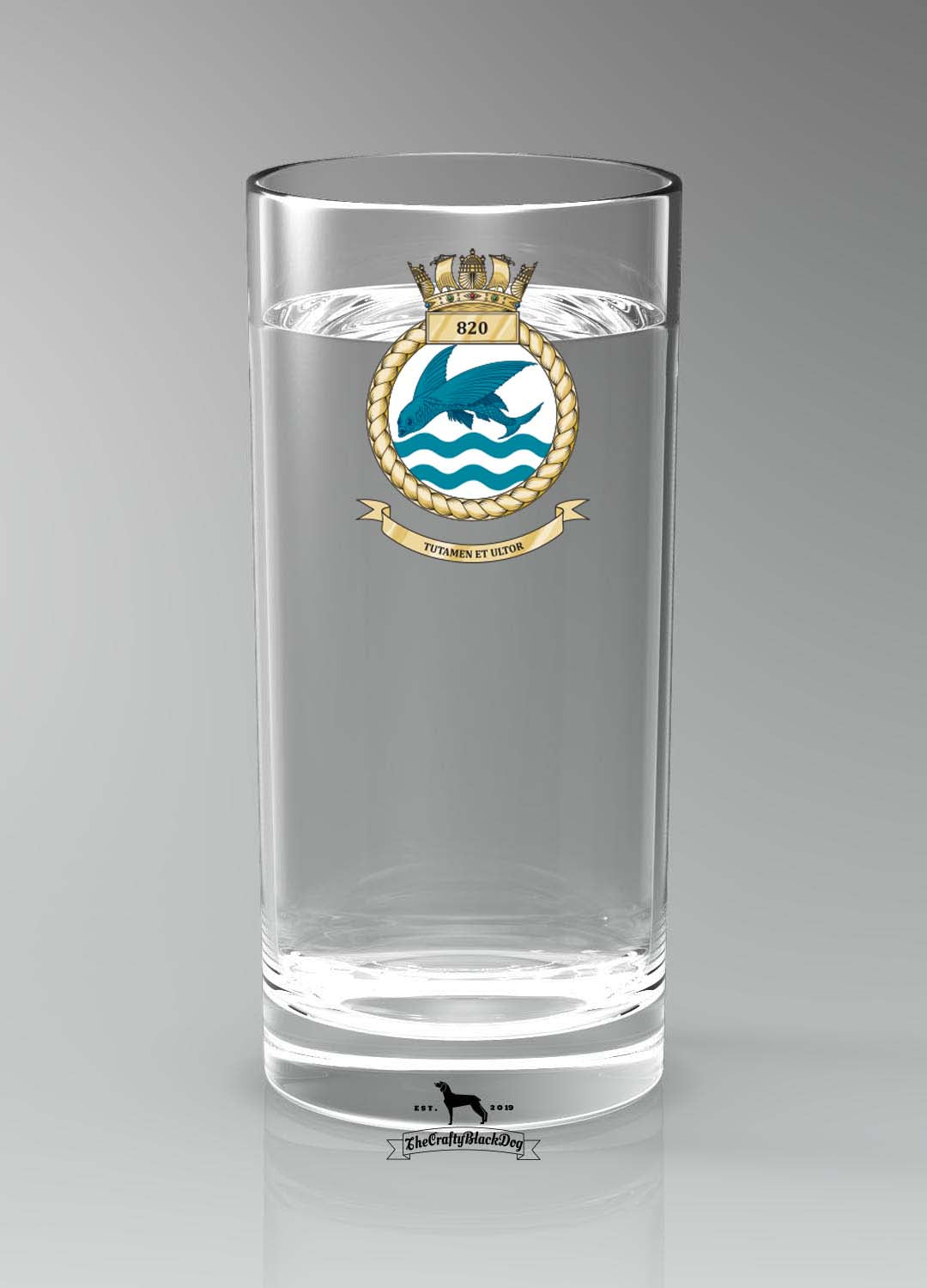 820 Naval Air Squadron - Straight Gin/Mixer/Water Glass