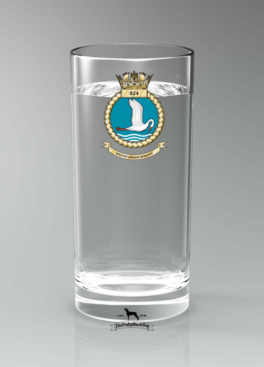 824 Naval Air Squadron - Straight Gin/Mixer/Water Glass