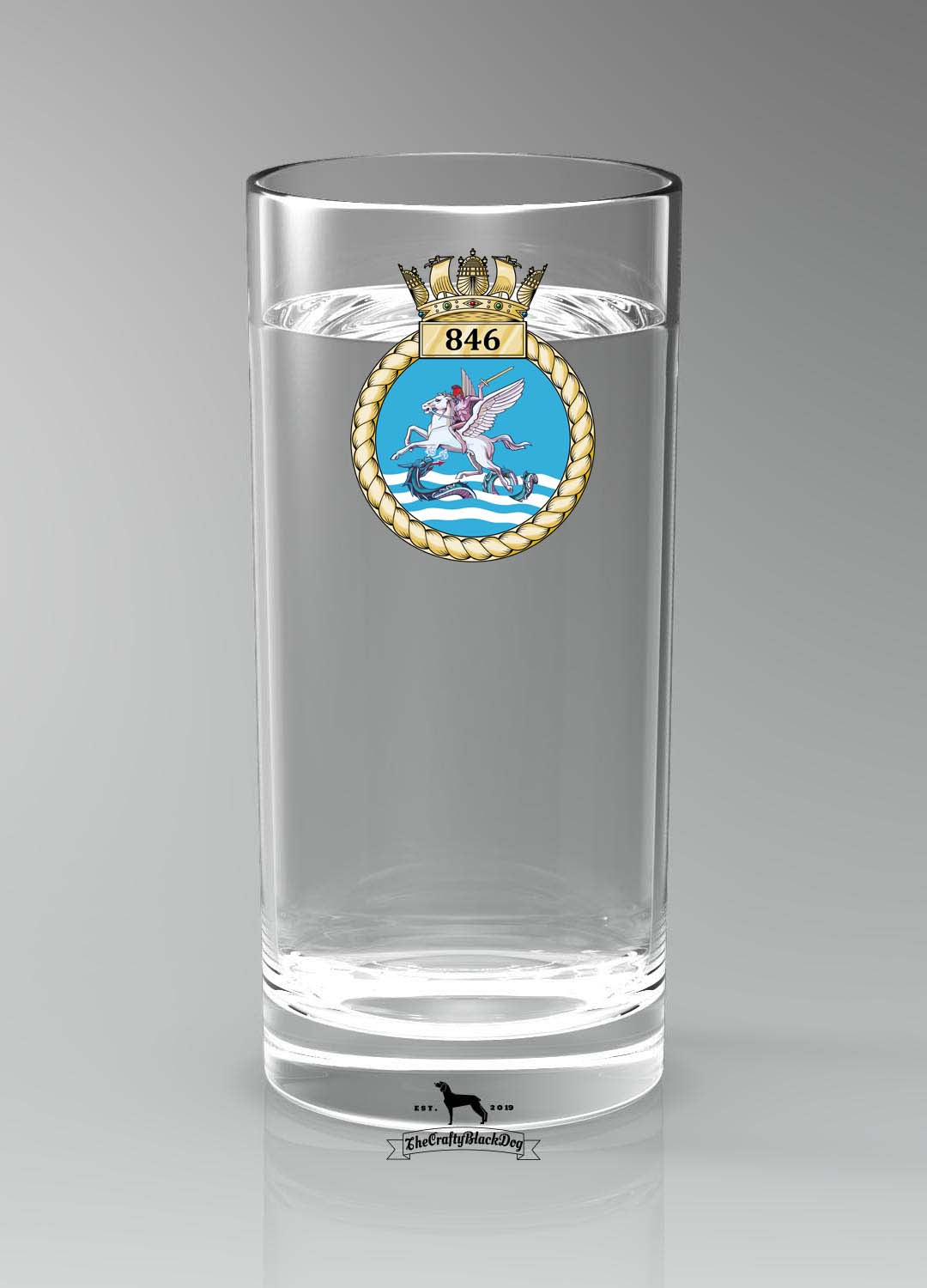 846 Naval Air Squadron - Straight Gin/Mixer/Water Glass