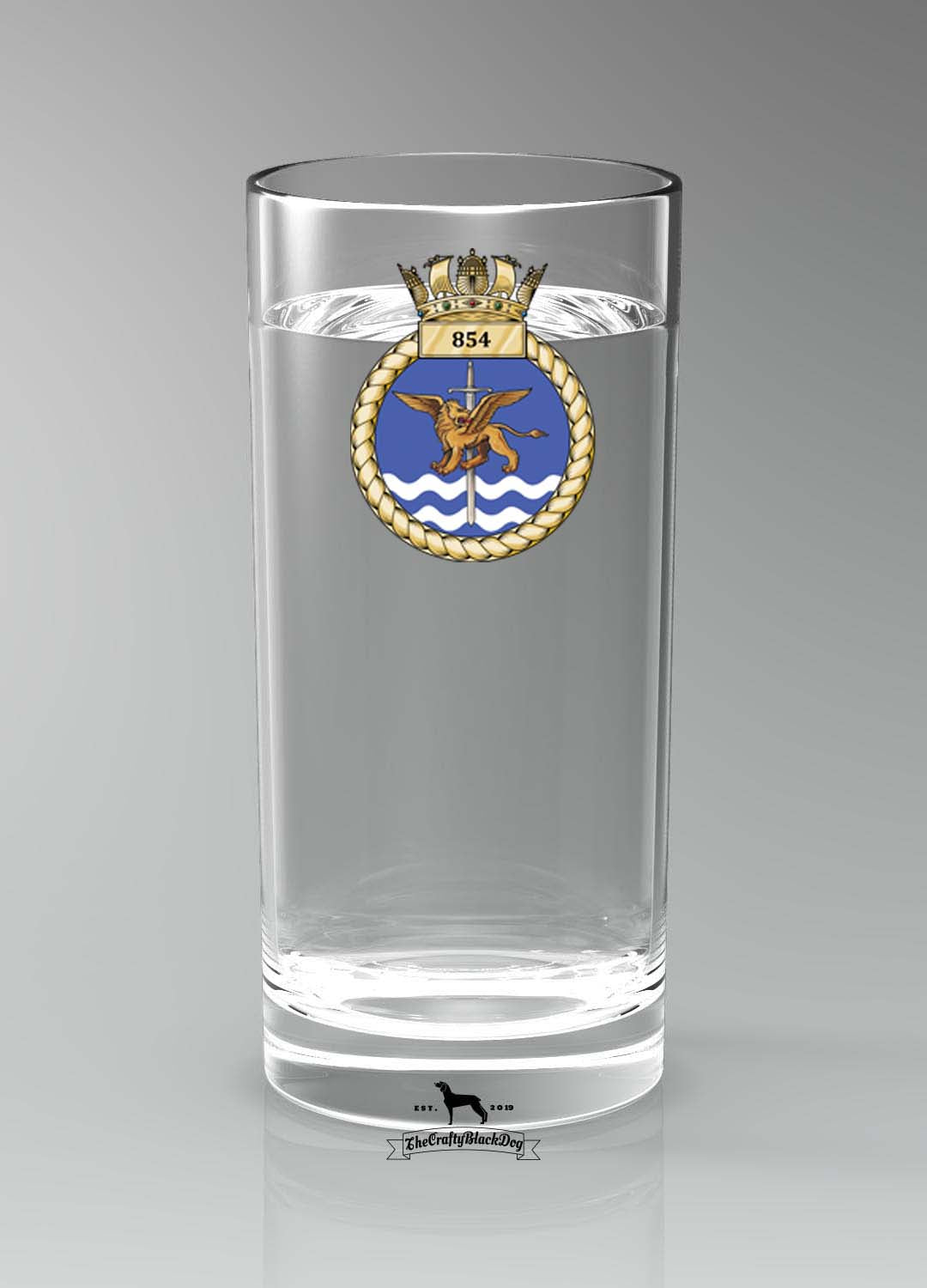 854 Naval Air Squadron - Straight Gin/Mixer/Water Glass