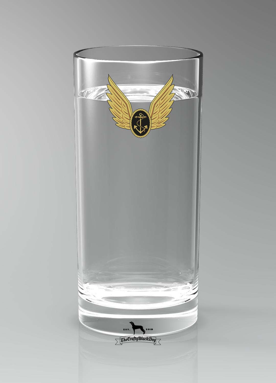 Royal Navy Aircrewman Wings - Straight Gin/Mixer/Water Glass