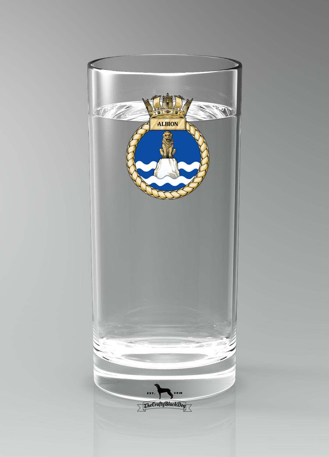 HMS Albion - Straight Gin/Mixer/Water Glass