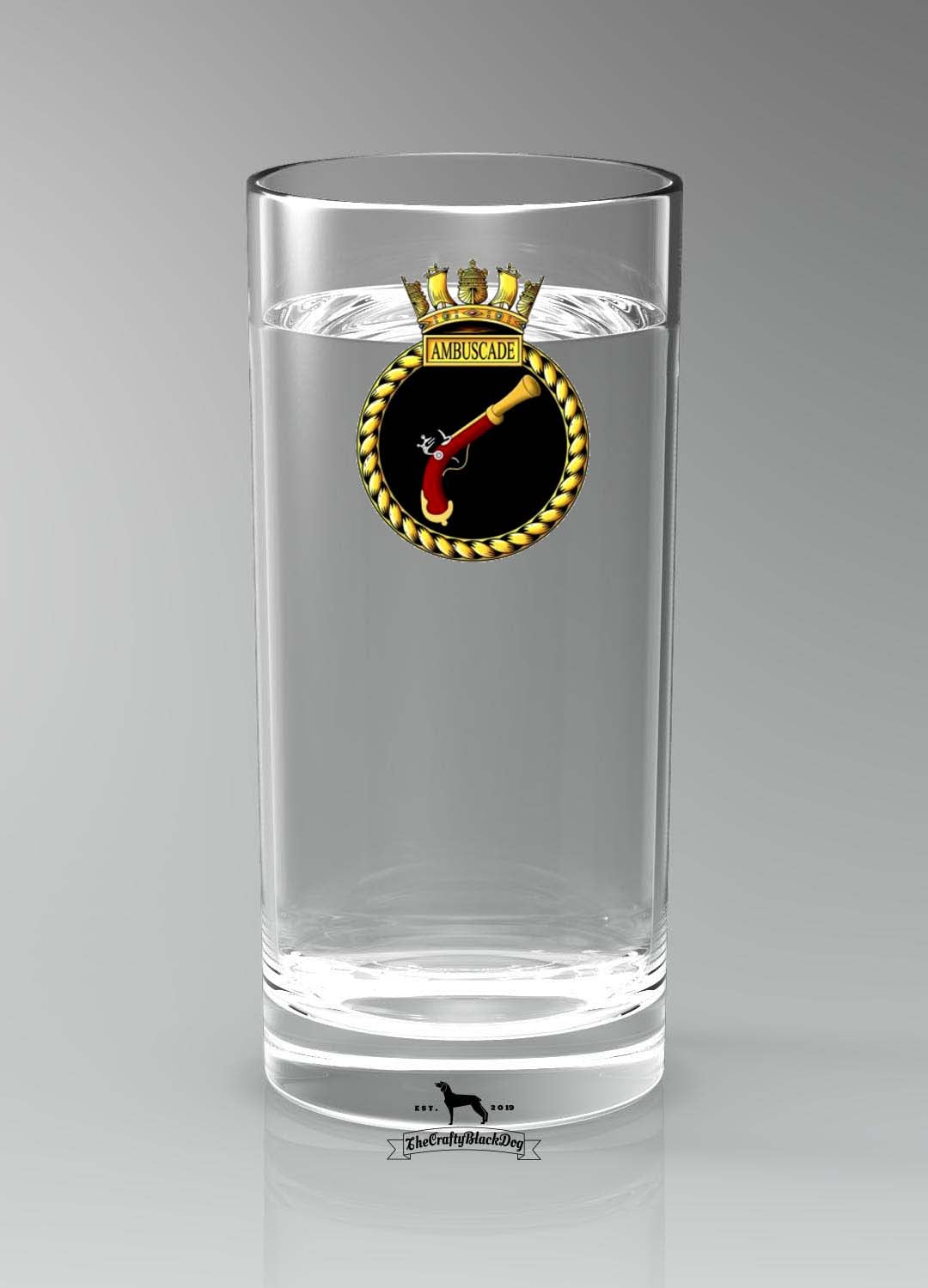 HMS Ambuscade - Straight Gin/Mixer/Water Glass