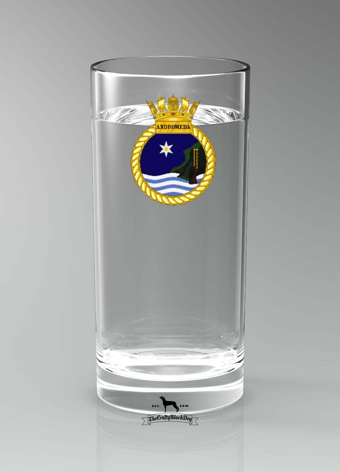 HMS Andromeda - Straight Gin/Mixer/Water Glass