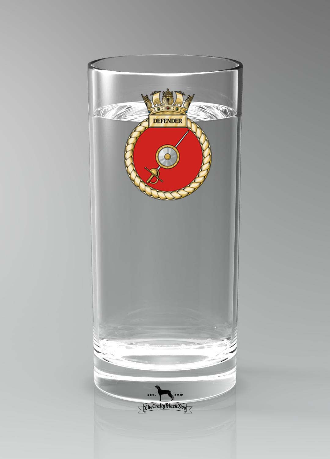 HMS Defender - Straight Gin/Mixer/Water Glass