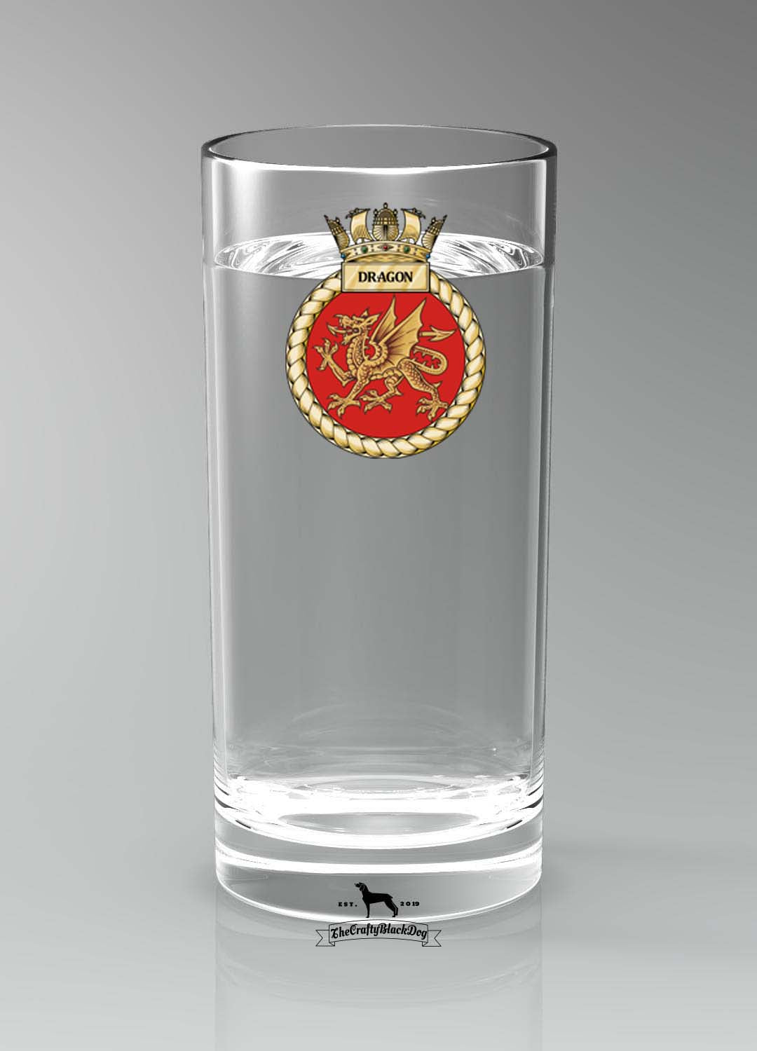 HMS Dragon - Straight Gin/Mixer/Water Glass
