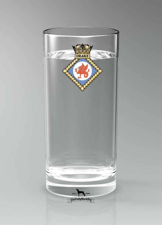 HMS Drake (HMNB Devonport) - Straight Gin/Mixer/Water Glass