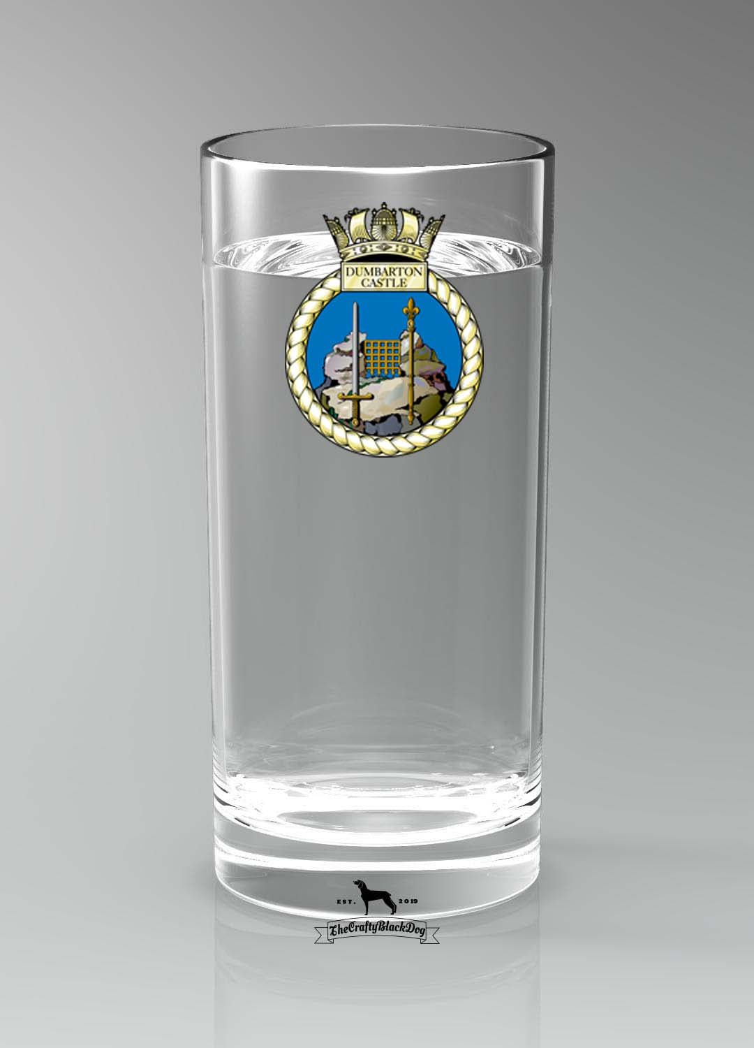 HMS Dumbarton Castle - Straight Gin/Mixer/Water Glass