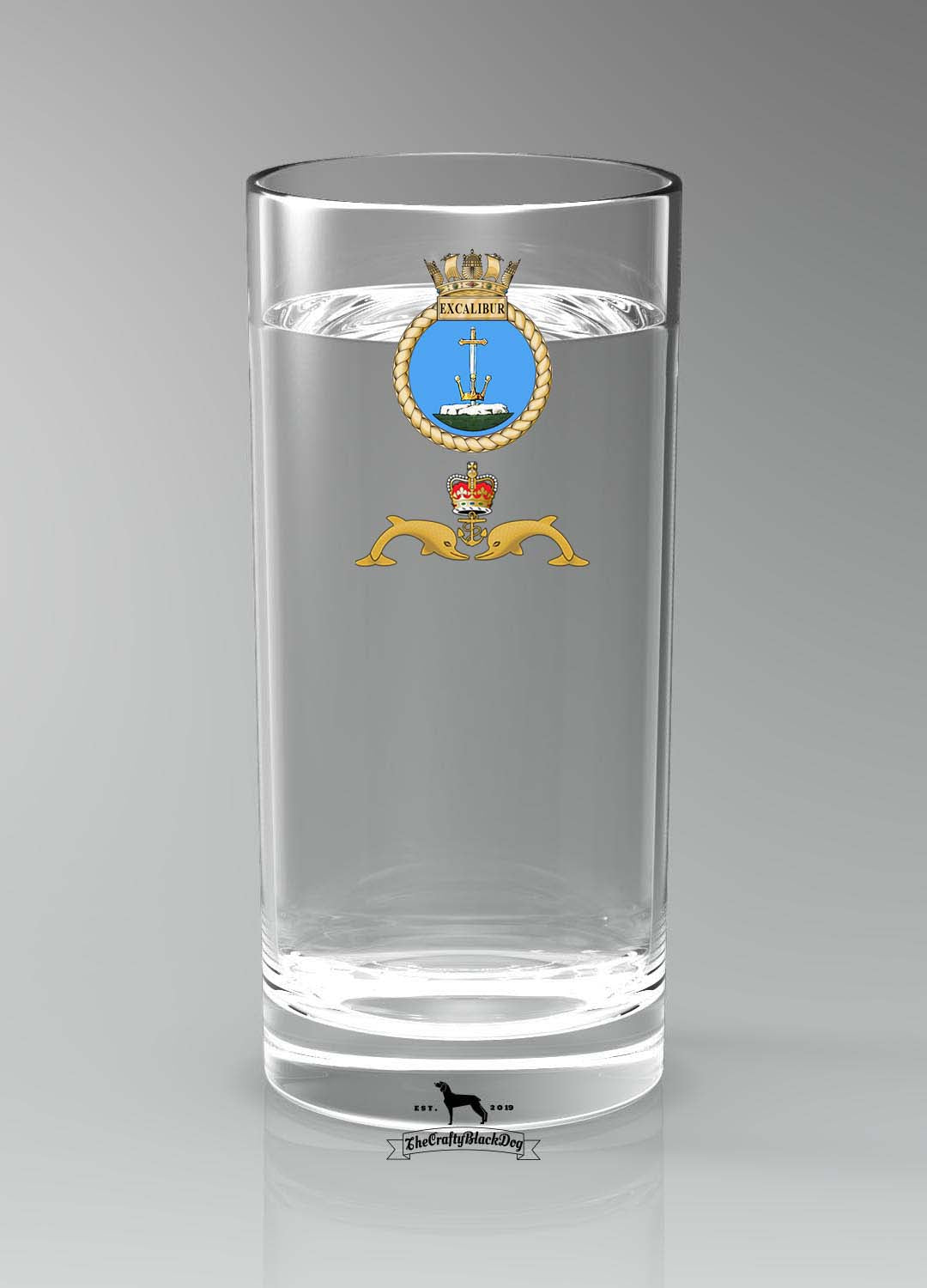 HMS Excalibur - Straight Gin/Mixer/Water Glass