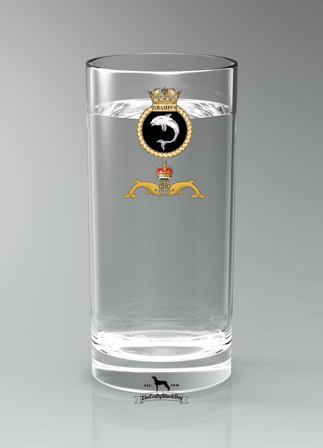 HMS Grampus - Straight Gin/Mixer/Water Glass