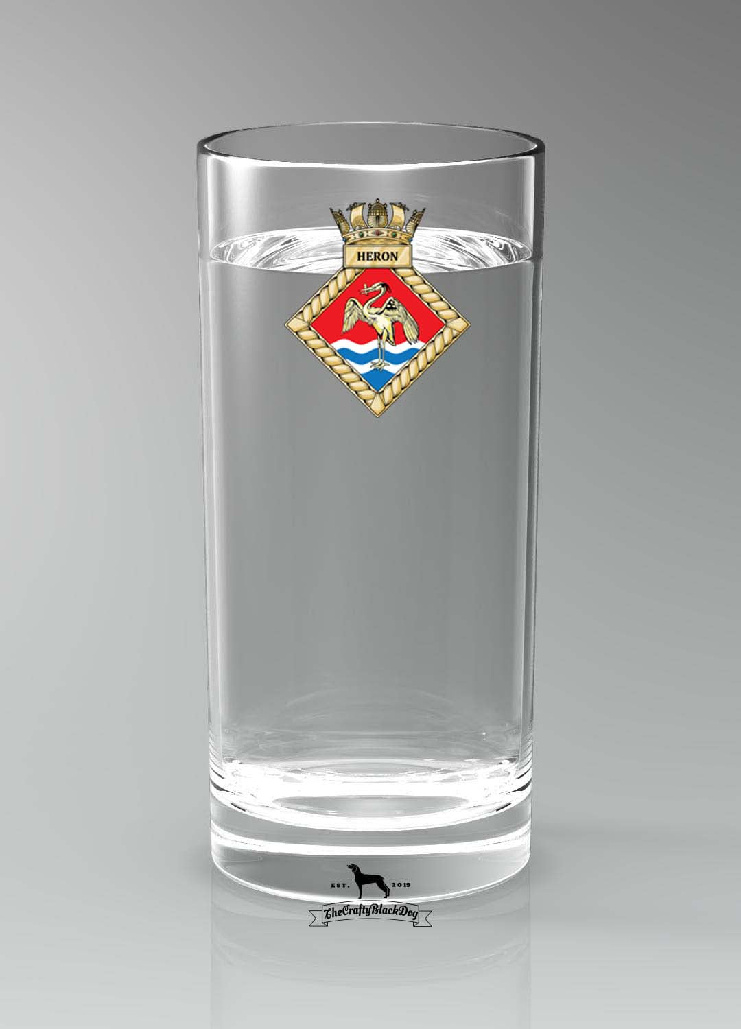 HMS Heron (RNAS Yeovilton) - Straight Gin/Mixer/Water Glass