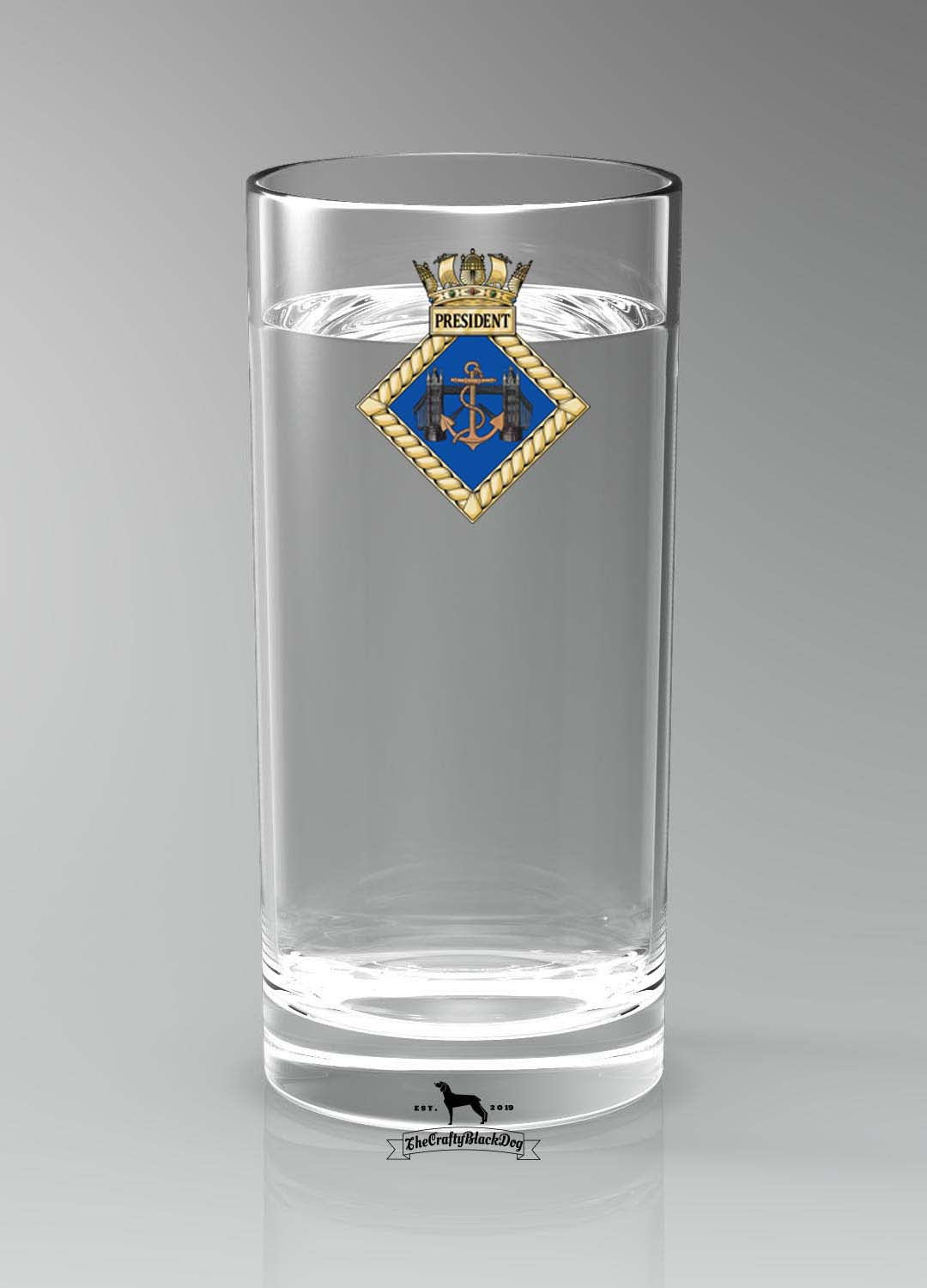 HMS President - Straight Gin/Mixer/Water Glass