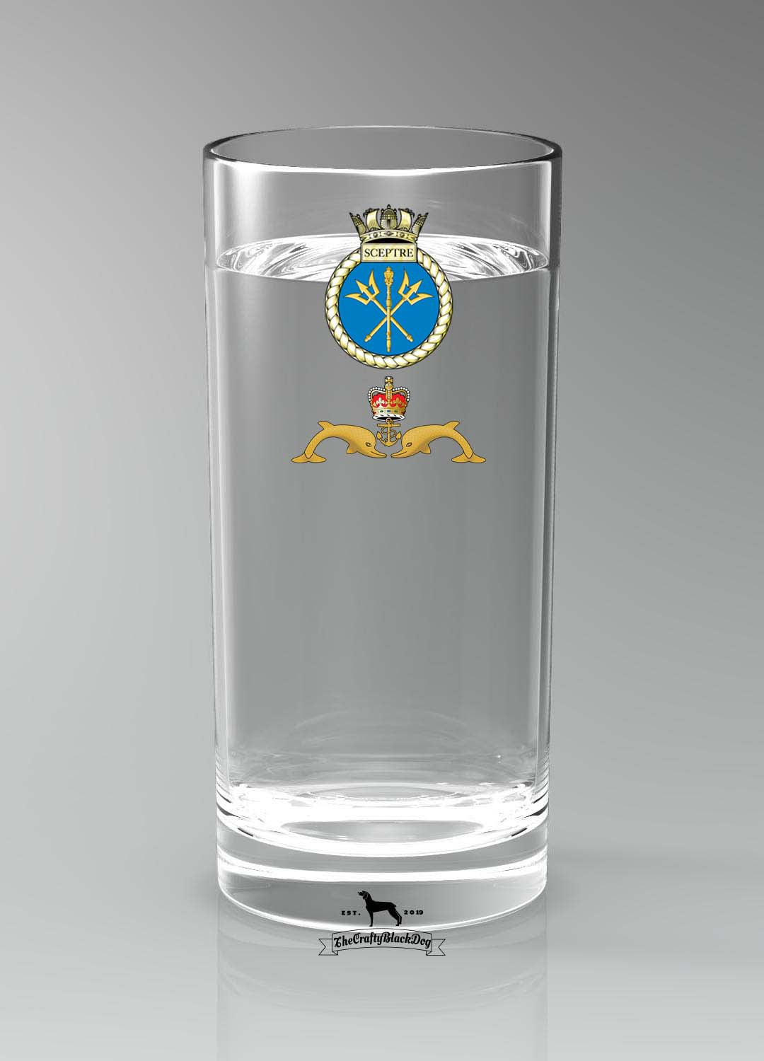 HMS Sceptre - Straight Gin/Mixer/Water Glass