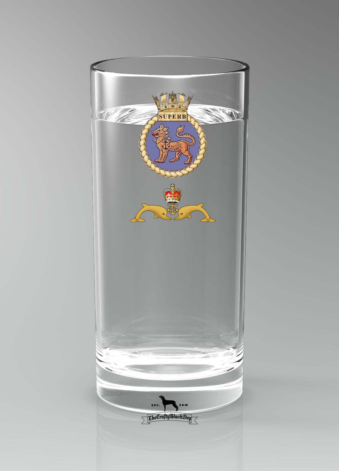 HMS Superb - Straight Gin/Mixer/Water Glass