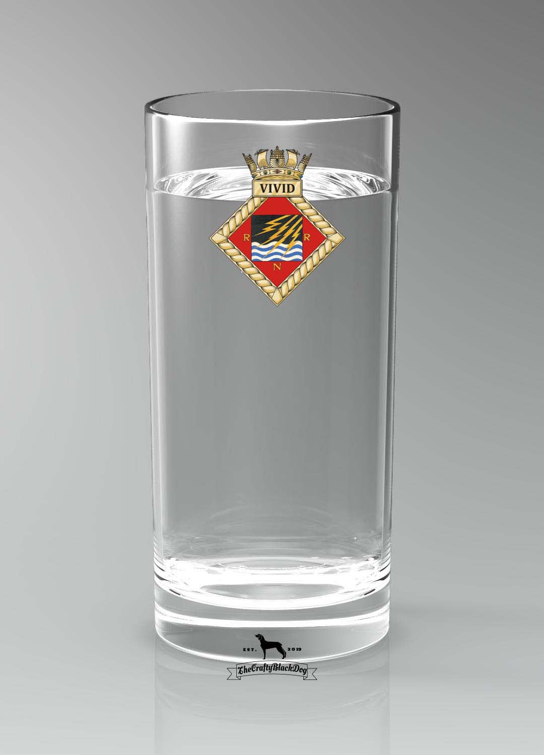 HMS Vivid - Straight Gin/Mixer/Water Glass