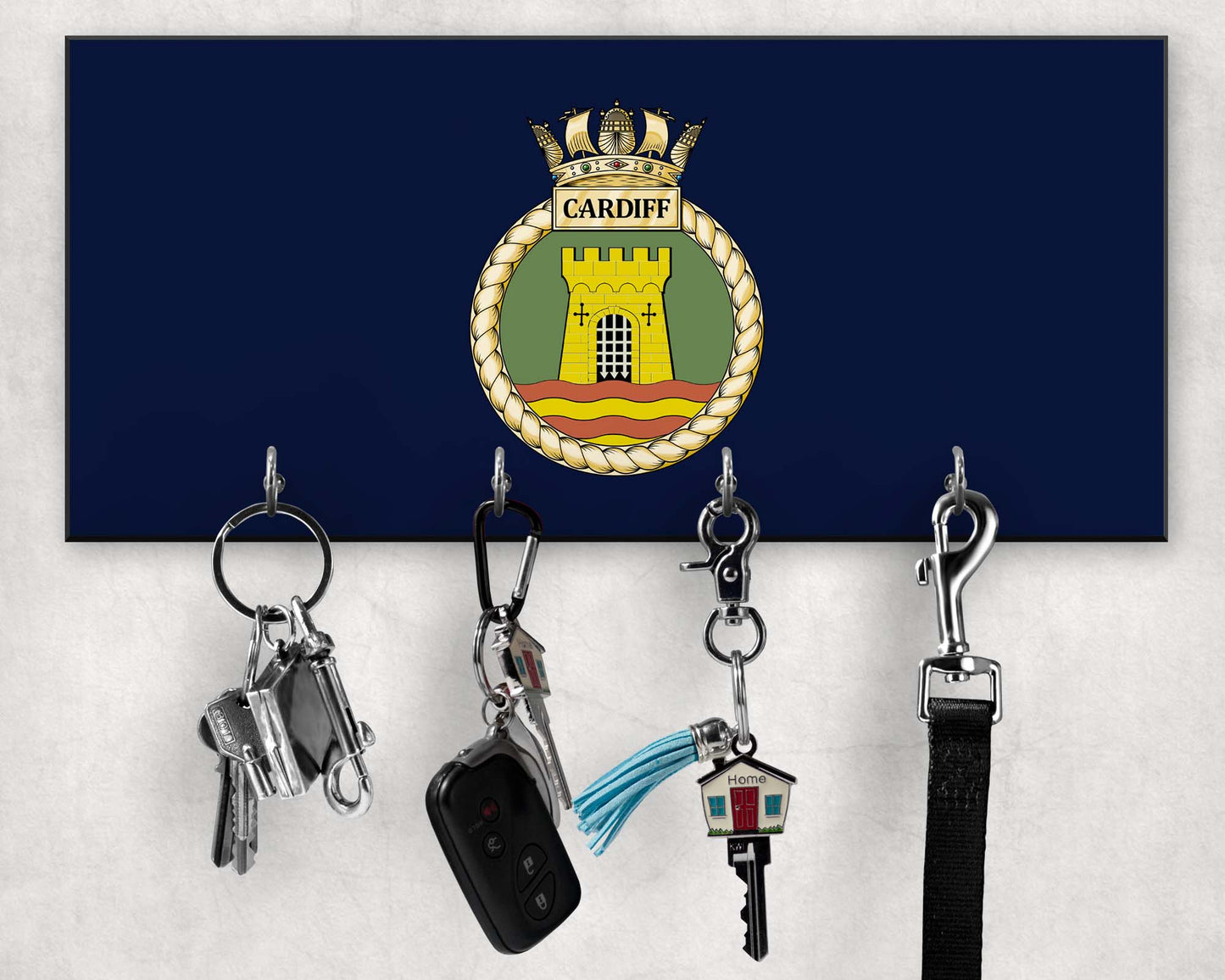 HMS Cardiff - Wooden Key/Beret Hook