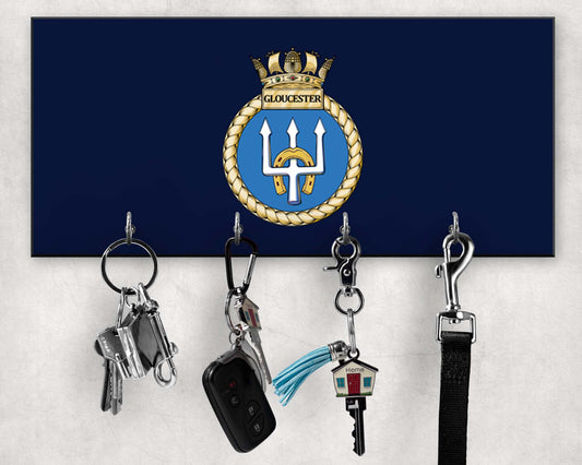 HMS Gloucester - Wooden Key/Beret Hook