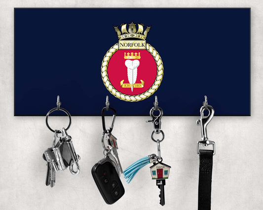 HMS Norfolk - Wooden Key/Beret Hook