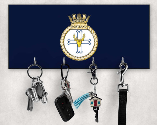 HMS Portland - Wooden Key/Beret Hook