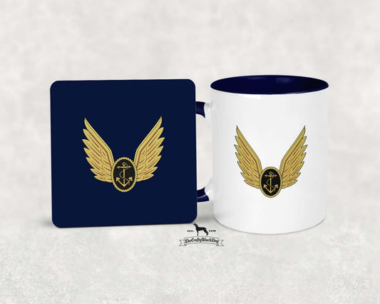 Royal Navy Aircrewman Wings - Mug and Coaster Set