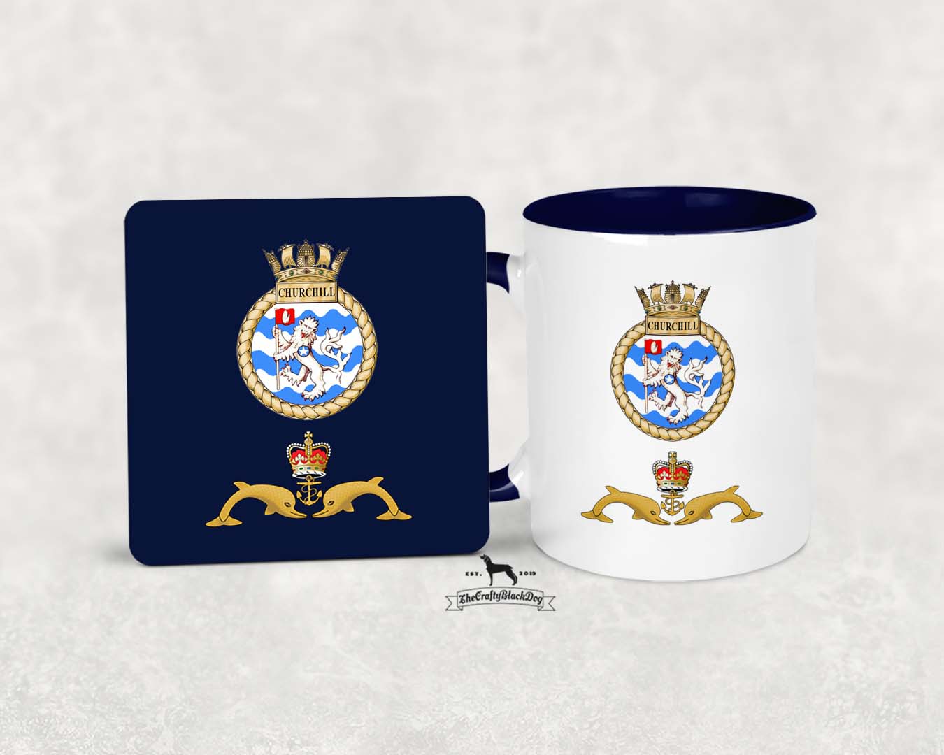 HMS Churchill - MUG and COASTER SET