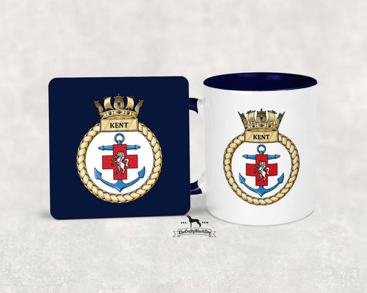 HMS Kent  - MUG and COASTER SET