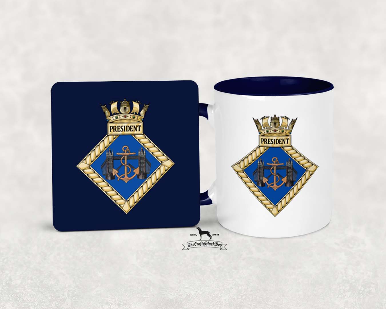 HMS President - MUG and COASTER SET