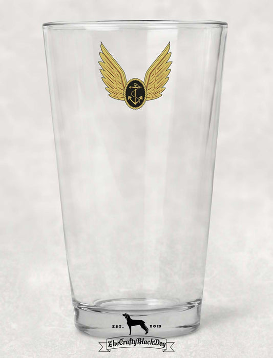 Royal Navy Aircrewman Wings - Pint Glass