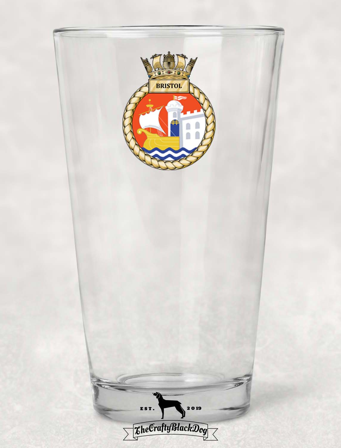 HMS Bristol - Pint Glass